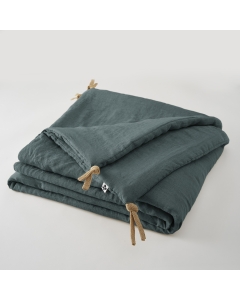 Bout de Lit 90 x 200 cm en Lin Lavé Soline Gris Foncé – Élégance et Confort Naturel
