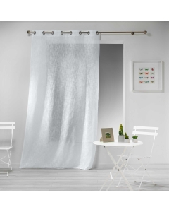 Panneau a oeillets 140 x 240 cm effet lin tisse haltona Blanc