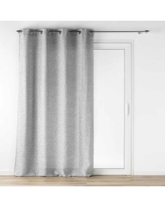 Voilage a oeillets 140 x 240 cm effet lainage Loulaine Gris