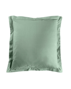 Taie d'oreiller 63 x 63 cm uni 57 fils lina  +point bourdon Sauge