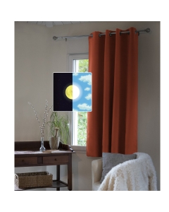 Rideau 100% occultant luxe spécial petites fenêtres 140 x 180 cm Obscure Terracotta