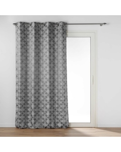 Rideau a oeillets 140 x 260 cm jacquard Caelia Gris