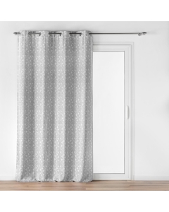 Rideau a oeillets 140 x 260 cm jacquard Gallena Gris