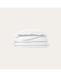 Parure de couette 240 x 220 cm + 2 taie 63 x 63 cm  en percale de coton Blanc