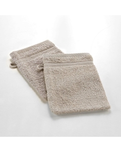 2 gants de toilette 15 x 21 cm eponge unie tendresse Taupe