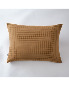 Taie d'oreiller gaze de coton tissée 50 x 70 cm gaïa mix Camel