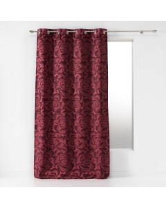 Rideau a oeillets 140 x 280 cm jacquard rosalina Bordeaux