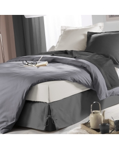 Cache sommier nouettes 90 x 190 cm panama polycoton sommina Anthracite