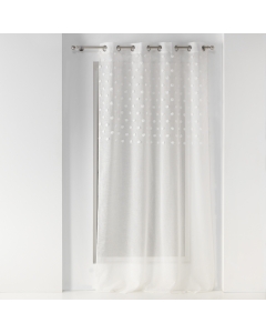 Rideau voile a oeillets 140 x 240 cm voile sablé Melusine Blanc