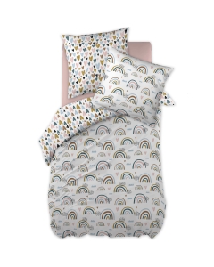 Housse de couette 200x200 + 2 taies d100% coton Arcoeur