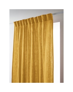 Rideau Galon Fronceur 140 x 240 cm – Double Gaze de Coton Gaïa Jaune Safran