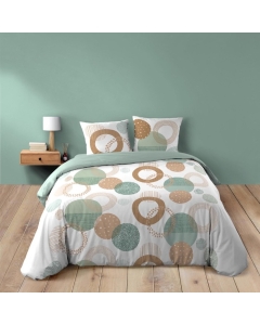 Housse de couette 240 x 220 cm coton 42 fils + 2 taies Lunabella blanc