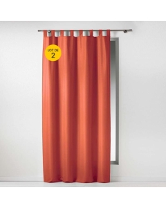 Lot de 2 Rideaux à passant 140 x 260 cm Essentiel Terracotta