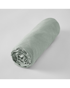 Drap housse 180 x 200 cm – Lin lavé Soline Eucalyptus - Bonnet 30 cm
