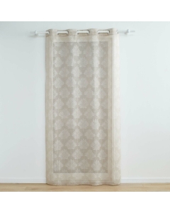 Voilage a oeillets 140 x 240 cm voile tissé appliqué Levita Taupe