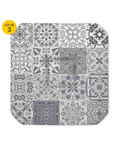Lot de 3 Galettes 4 rabats 36 x 36 x 3.5 cm polyester persane Gris