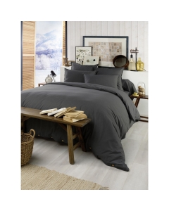 Housse de couette chaude en flanelle 200 x 200 cm Candice Anthracite