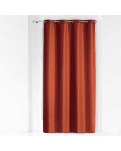 Rideau a oeillets metal 140 x 260 cm polyester uni essentiel Terracotta