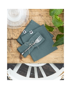 Lot de 3 serviettes gaze de coton 40 x 40 cm gaia canard Bleu
