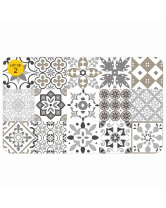 Lot de 2 Tapis en mousse PVC 45 x 75 cm Salou Naturel