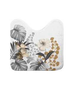 Tapis contour wc 45 x 45 cm microfibre imprimee kelly  des. place Blanc