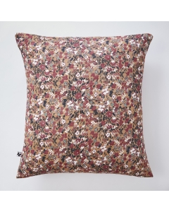 Taie d'oreiller 60 x 60 cm gaze de coton imprimée capucine camel Marron