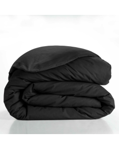 Housse de couette 2 personnes 240 x 220 cm uni 57 fils lina Noir