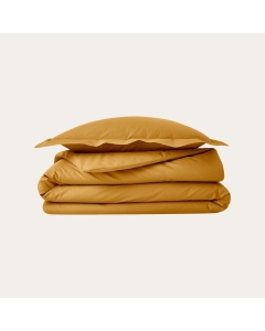 Parure de couette 260 x 240 cm + 2 taie 63 x 63 cm  en percale de coton Curry
