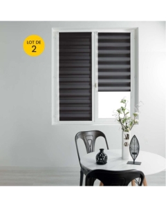 Lot de 2 Stores enrouleur jour et nuit 60 x 180 cm daynight Noir