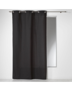 Rideau a oeillets 140 x 240 cm coton uni panama Noir