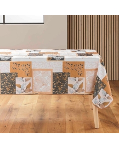 Nappe rectangle 150 x 240 cm polyester imprime faya Naturel