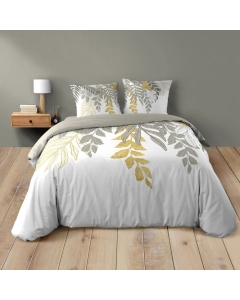 Housse de couette 240 x 220 cm coton 42 fils + 2 taies Orlana