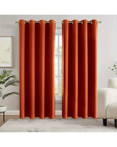 Lot de 2  Rideaux occultant a oeillets 135 x 240 cm Occult Terracotta