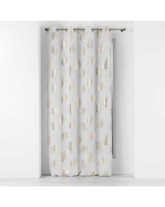 Rideau a oeillets 140 x 280 cm polyester imprime metallise sunny gold Sans