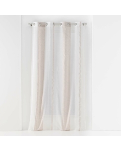 Panneau a oeillets 140 x 240 cm voile sable jacquard estella Sans