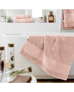 Drap de douche 70 x 130 cm éponge unie garance rose poudré Rose