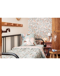 Couette imprimée réversible 260 x 240 cm + 2 taies d'oreiller 60 x 60 cm coton imprimé Tamia Multicolore