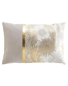 Coussin dehoussable 40 x 60 cm coton/polyester imp. metal. melisse