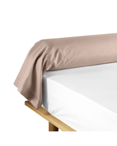 Taie de traversin 85 x 185 cm uni 57 fils lina  +point bourdon Rose