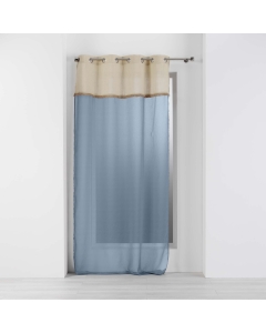 Voilage à oeillets 140 x 240 cm voile sablé + jute Greenybel Bleu