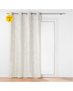 Lot de 2 Rideaux a oeillets 140 x 260 cm velours imprimé métallisé Marius
