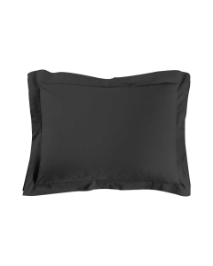 Taie d'oreiller 50 x 70 cm uni 57 fils lina  +point bourdon Noir
