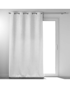 Rideau a oeillets 135 x 240 cm occultant velours frappé Anthea Blanc