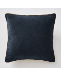 Coussin déhoussable 45 x 45 cm velours de coton césar minuit Bleu foncé