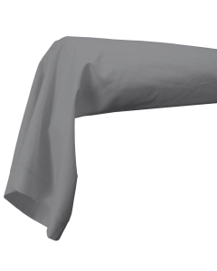 Taie de traversin 85 x 185 cm uni 57 fils lina  + point bourdon Gris souris