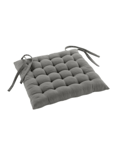 Assise matelassee 38 x 38 cm coton/polyester recycle grs twily Gris