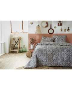 Couette imprimée réversible 140 x 200 cm + 1 taie d'oreiller 60 x 60 cm coton imprimé Malia