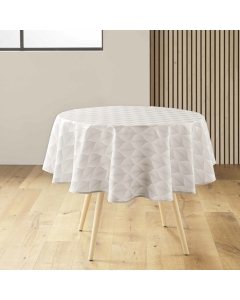 Nappe ronde (0) 180 cm polyester imprime kalini Naturel