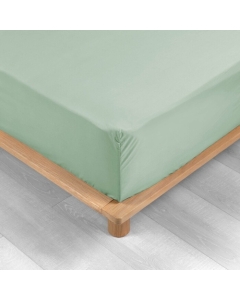 Drap housse 2 personnes 140 x 190 cm bonnet 30 cm percale de coton 78 fils Sauge