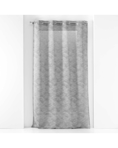 Voilage a oeillets 140 x 240 cm effet lin tissé fils coupés Zebra Anthracite